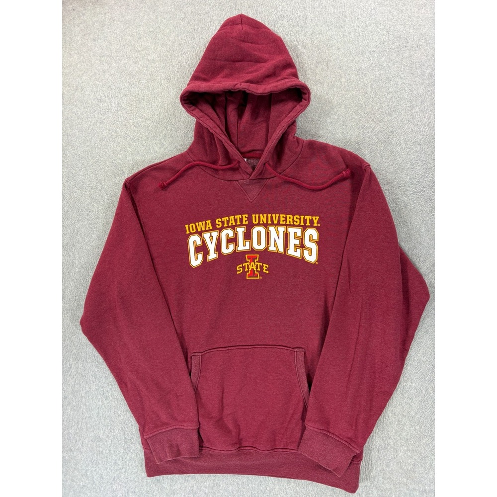 Iowa State Cyclones Screened Logo Campus Hoodie Sweatshirt (Men's Medium) Red